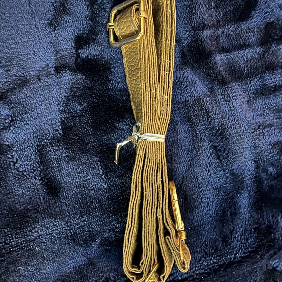 Brown and Gold Satchel with Structured Design - Picture 6 of 6